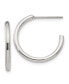 ფოტო #1 პროდუქტის Stainless Steel Polished J Hoop Earrings