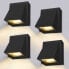 Фото #1 товара BENMA Wall Light - 4 Pieces, 8 W LED Wall Lamp Outdoor/Indoor, Wall Lamp Warm White 3000 K Outdoor Wall Light IP65 for Bedroom, Living Room, Bathroom, Black [Energy Class E]