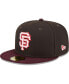 ფოტო #4 პროდუქტის Men's Brown, Maroon San Francisco Giants Chocolate Strawberry 59FIFTY Fitted Hat