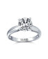 Timeless Promise 2.75-3CT AAA CZ Round Brilliant Cut Solitaire Engagement Ring For Women Plain Thin Band .925 Sterling Silver