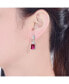 ფოტო #2 პროდუქტის Sterling Silver White Gold Plated Cubic Zirconia Lantern Earrings