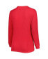 ფოტო #3 პროდუქტის Women's Scarlet Nebraska Huskers Surf Plus Size Southlawn Waffle-Knit Thermal Tri-Blend Long Sleeve T-shirt