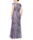 Фото #2 товара Petite Sequined Embroidered Gown & Shawl