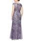 ფოტო #2 პროდუქტის Petite Sequined Embroidered Gown & Shawl