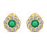 Elegant gold-plated earrings with zircons Flowers EA331YG