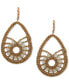 ფოტო #1 პროდუქტის Gold-Tone White Crochet Bead Open Drop Earrings