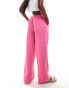 ASOS DESIGN pull on trouser with linen in pink