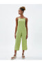 Фото #3 товара Комбинезон Koton Linen Blend Overall Square Neck Pocketed