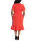 Фото #2 товара Plus Size Twist-Front Flounce-Hem Dress