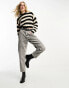 Only cropped jumper in black and cream stripe BLACK & CREAM STRIPE, XS - фото #8