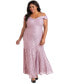 ფოტო #4 პროდუქტის Plus Size Off-The-Shoulder Lace Gown