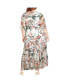 Фото #2 товара Plus Size Penny Print V-neck Maxi Dress