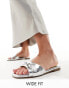 RAID Wide Fit Celini flat sandals in silver metallic