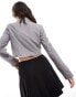 Фото #2 товара Miss Selfridge relaxed cropped blazer in grey