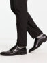 ASOS DESIGN monk shoes in black faux leather with emboss panel