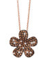 Red Carpet® Diamond Flower 18" Pendant Necklace (1-3/8 ct. t.w.) in 14k Rose Gold