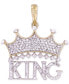 ფოტო #1 პროდუქტის Men's Diamond King & Crown Pendant (1/3 ct. t.w.) in 10k Gold