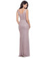 Petite Glitter Draped Gown