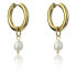 Фото #1 товара Gold plated earrings with pearls Alexandria White Earrings MCE23118G
