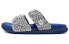 Pigalle x Nike Benassi Duo Ultra Sld 百搭休闲防滑耐磨 运动拖鞋 男女同款 蓝黑白 / Сандалии Pigalle x Nike Benassi Duo Ultra Sld 902783-400