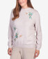 Фото #4 товара Petite St.Moritz Hummingbird Pointelle Yoke Mock Neck Sweater