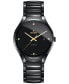 ფოტო #1 პროდუქტის Unisex Swiss Automatic True Black Diamond Accent Ceramic Bracelet Watch 40mm R27056712