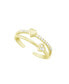 ფოტო #1 პროდუქტის Cubic Zirconia Double Row Heart Toe Ring in Gold Plate