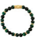 ფოტო #1 პროდუქტის Multicolor Tiger Eye Beaded Stretch Bracelet in 14k Gold-Plated Sterling Silver (Also in Green Tiger Eye), Created for Macy's