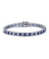 ფოტო #1 პროდუქტის Sterling Silver Cubic Zirconia and Blue Tennis Bracelet