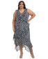 ფოტო #5 პროდუქტის Plus Size Ruffled Printed Midi Dress