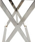 Фото #2 товара 19" x 19" x 25" Leather Geometric Tray Table Inspired Silver-Tone Metal Base and Handles Accent Table