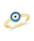 Фото #1 товара Gold-Tone or Silver-Tone Blue Bead Enamel Accent Sibyl Ring