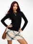 New Look ribbed crew neck jumper in black