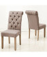 Фото #1 товара Natalie Roll Top Tufted Linen Fabric Modern Dining Chair, Set of 2