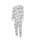 ფოტო #3 პროდუქტის Men's White Denver Broncos Allover Print Docket Union Full-Zip Hooded Pajama Suit