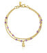 Фото #1 товара Bold Bear Double Amethyst Gold Plated Bracelet 1003972200