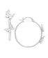 ფოტო #1 პროდუქტის Hoop Earring with Clear Crystal Butterflies in Silver Plate or Gold Plate