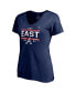 ფოტო #3 პროდუქტის Women's Navy Atlanta Braves 2021 NL East Division Champions Locker Room Plus Size V-Neck T-shirt