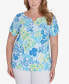 ფოტო #1 პროდუქტის Plus Size Feeling The Lime Short Sleeve Top