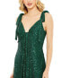 ფოტო #8 პროდუქტის Women's Ieena Sequined Low Back Bow Shoulder Gown