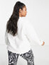 Threadbare Fitness Plus Dixie embroidered wellness sweater in white