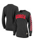 ფოტო #1 პროდუქტის Women's Black Georgia Bulldogs Two-Hit Canyon Long Sleeve T-shirt