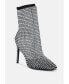 Фото #2 товара Fortunate Rhinestones Embellished Mesh Boots