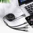Фото #15 товара Rozwijany kabel przewód 3w1 USB microUSB Iphone Lightning USB-C 3.5A 35cm 120cm czarny