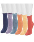 Women's 6 Pack Whisper Soft Crew Socks, Mid Bright's, One Size