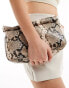 Фото #3 товара ASOS DESIGN roll top clutch bag in neutral snake print