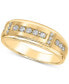 Фото #1 товара Men's Diamond Band (1/2 ct. t.w.) in 10k Yellow Gold and 10k White Gold