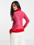 Фото #3 товара Threadbare Ski roll neck jumper in pink and red