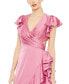 ფოტო #5 პროდუქტის Women's Ieena Flutter Sleeve Cut Out Asymmetrical Ruffled Gown