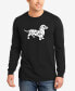 Men's Dachshund Word Art Long Sleeve T-shirt Черный, Large - фото #1